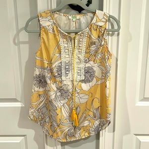 Jade Melody Tam Sleeveless embroidered blouse with tassels XS